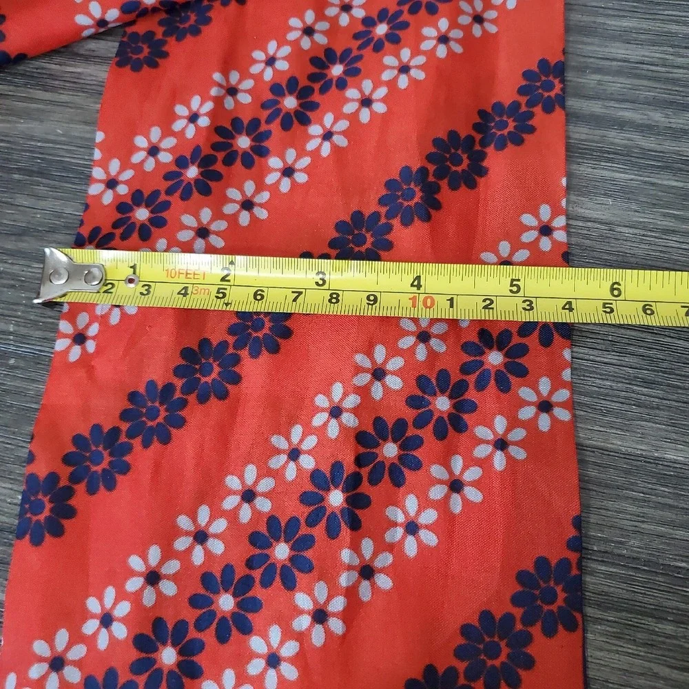 Vintage‎ Gim Jim Renoir Red & Navy Blue Daisy Flowers Kitschy Retro Floral ITALY